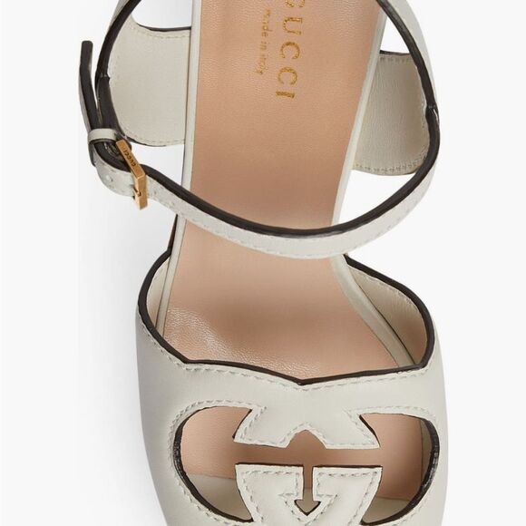 Brand new Gucci mystic white Platform Sandals cutout gg logo size 11 - Picture 5 of 15